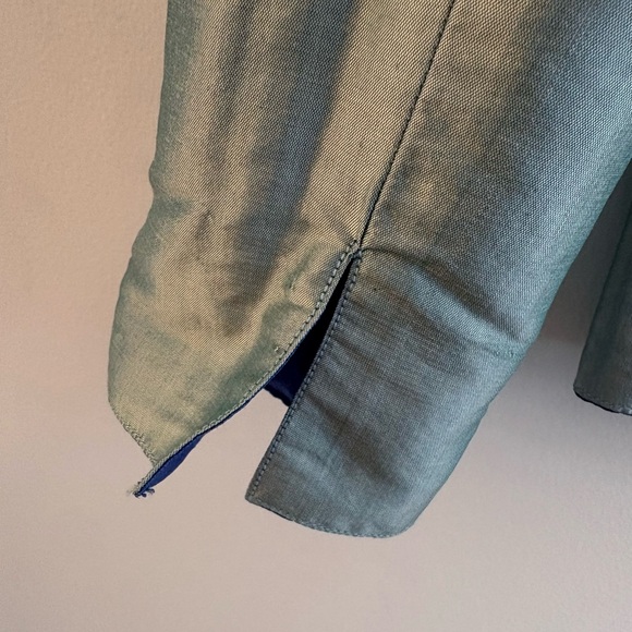 Vintage raw silk reversible formal jacket - ultramarine & ice blue - Picture 8 of 8